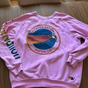 Aviator Nation Aspen Pink Sweatshirt. Women’s Large. Relaxed fit.